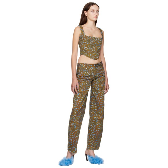 NWT PRISCAVERA Brown Printed Corset - Picture 4 of 4